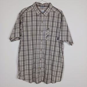 Columbia Men XL Omni-Wick Short Sleeve Button Up Shirt Plaid Pre-owned